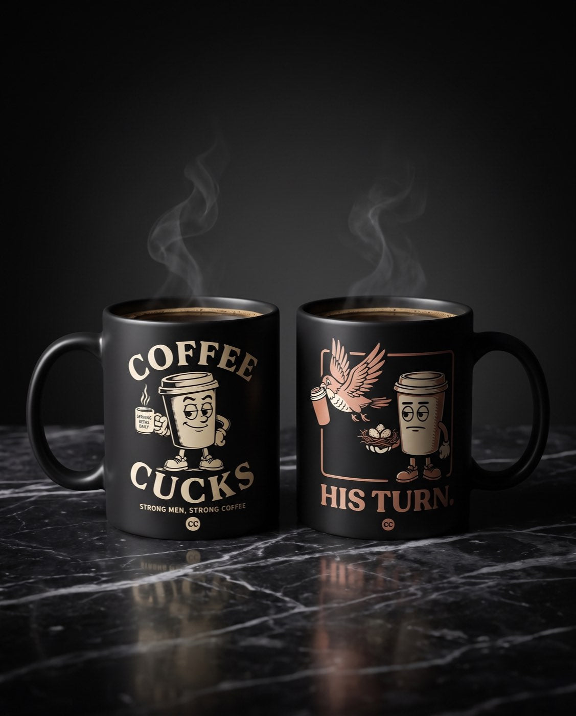 The Nest Pack — Noir and Rose on black marble, twin steam